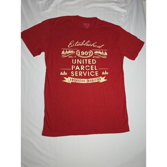 Blue 84 Mens United Parcel Service Graphic T-Shirt Red UPS Established 1907 M